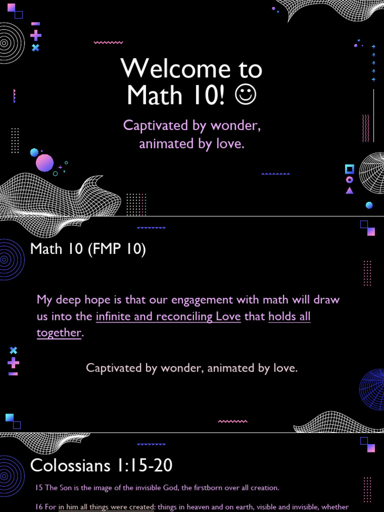 Welcome To Math 10! - 2024-2025 Semester 1 | PDF | Quiz