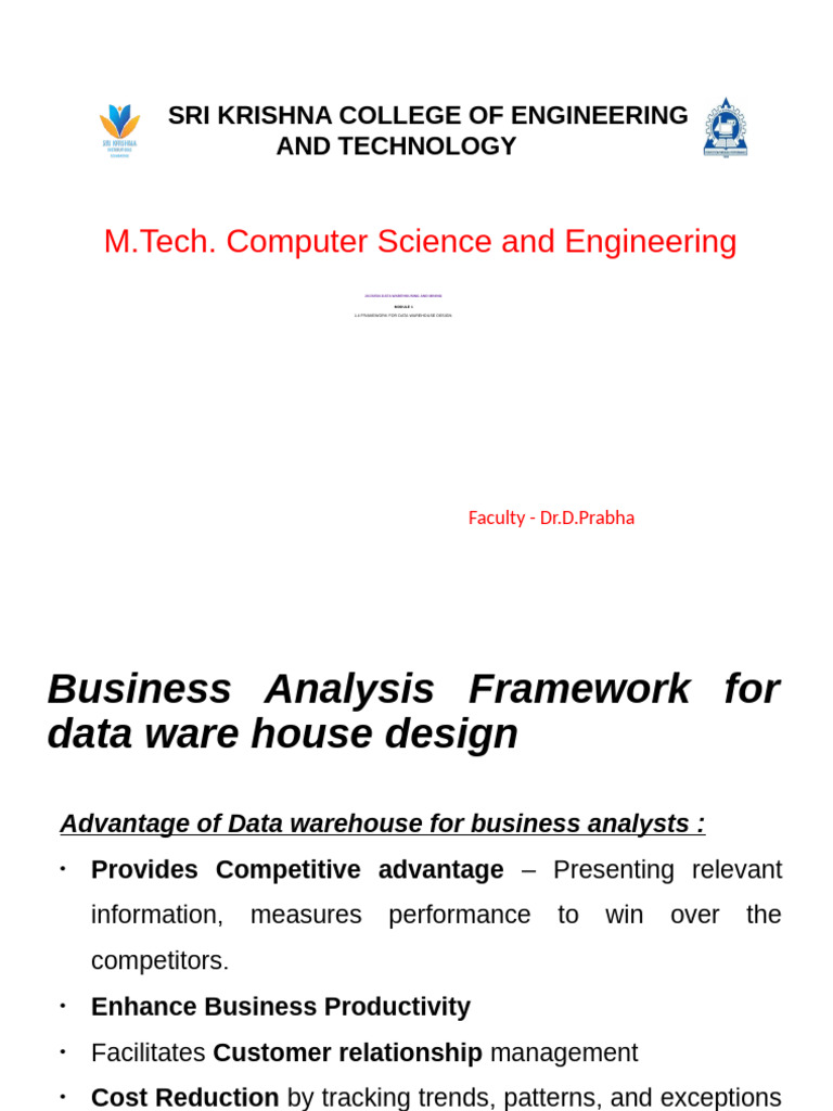 1.4 Framework For Data Warehouse Design | PDF | Data Warehouse | Data
