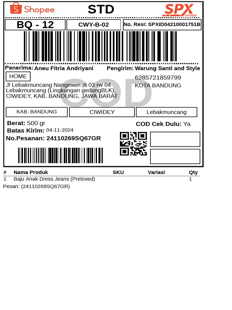 Label Pengiriman - Reguler-1 - 3 | PDF