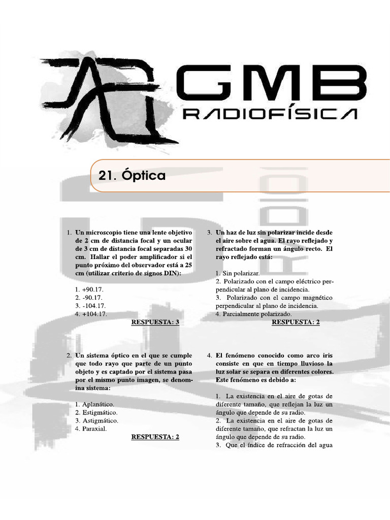 Tema 21. Óptica | PDF