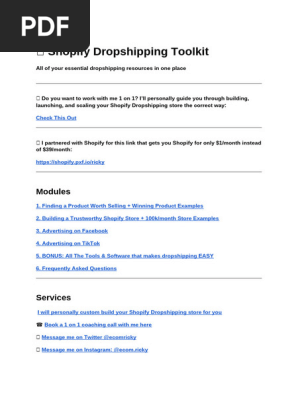 Shopify Dropshipping Toolkit