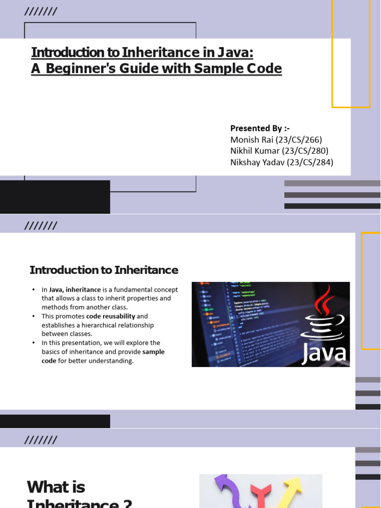 Slidesgo Mastering Inheritance in Java A Beginners Guide With Sample ...