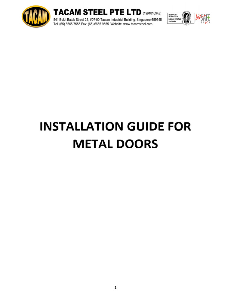 Metal Door Installation Guide | PDF | Building Engineering | Building ...