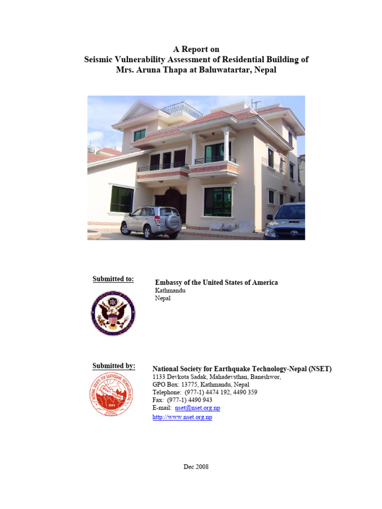 Seismic Vulnerability Assessment Report | PDF | Concrete | Earthquakes