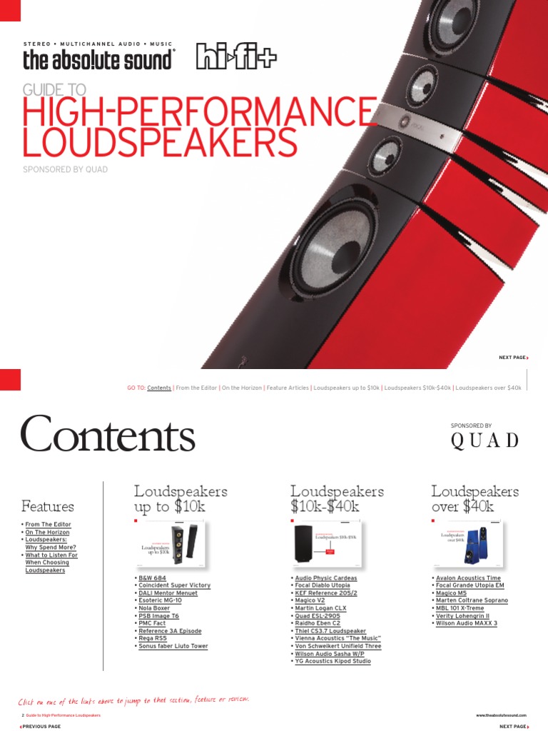 Guide To High Performance Loudspeakers