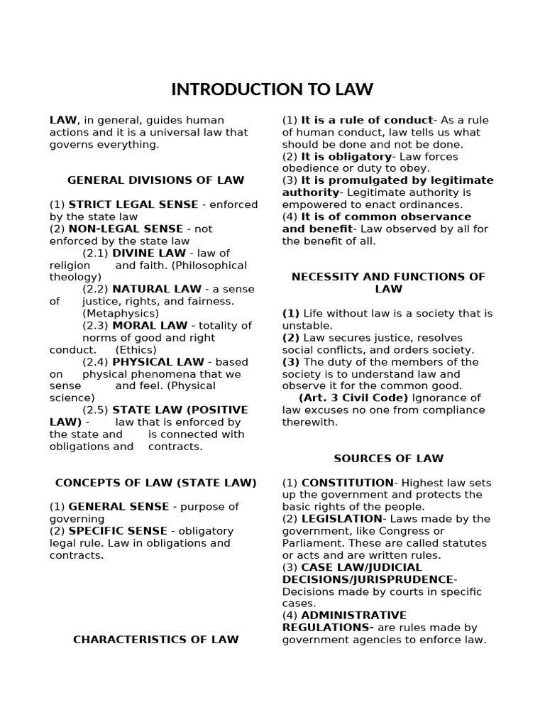 Overview of Legal Concepts and Obligations | PDF | Law Of Obligations ...