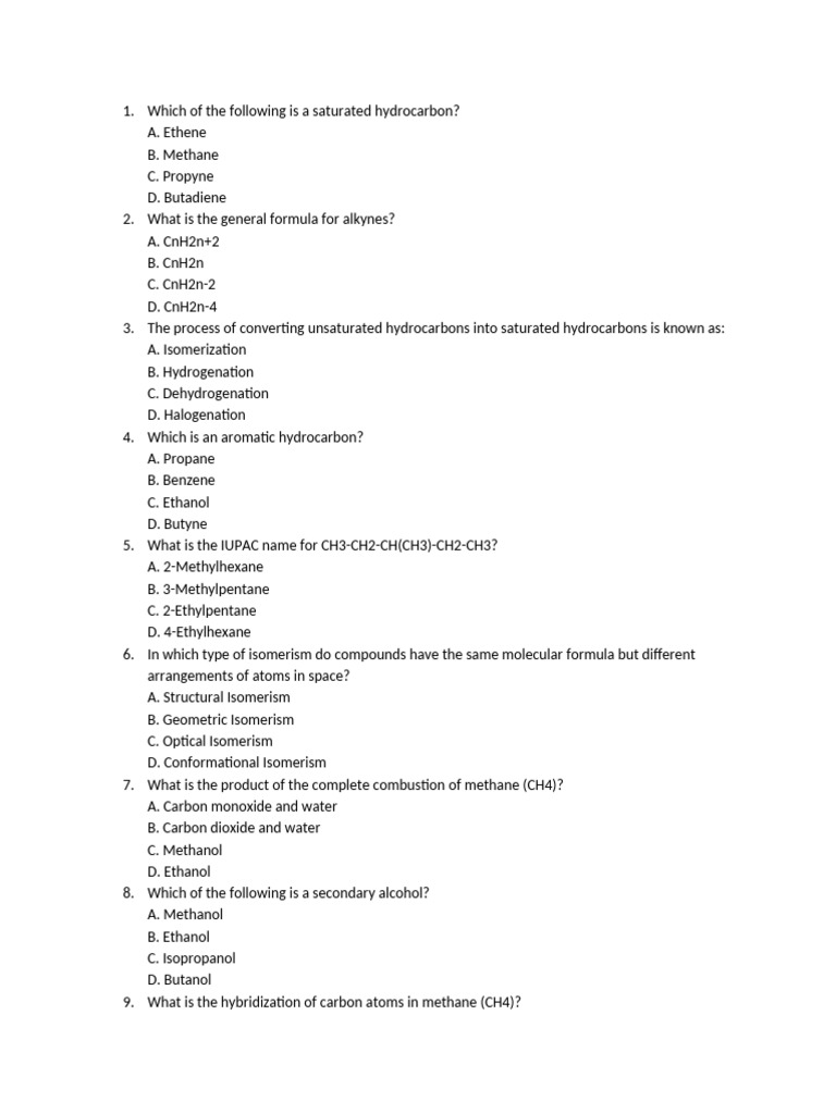 SS3 First Term Chemistry Exam Questions | PDF | Alkene | Alkane