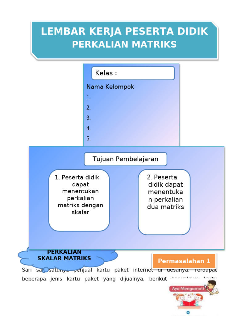 Lembar Kerja Perkalian Matriks | PDF
