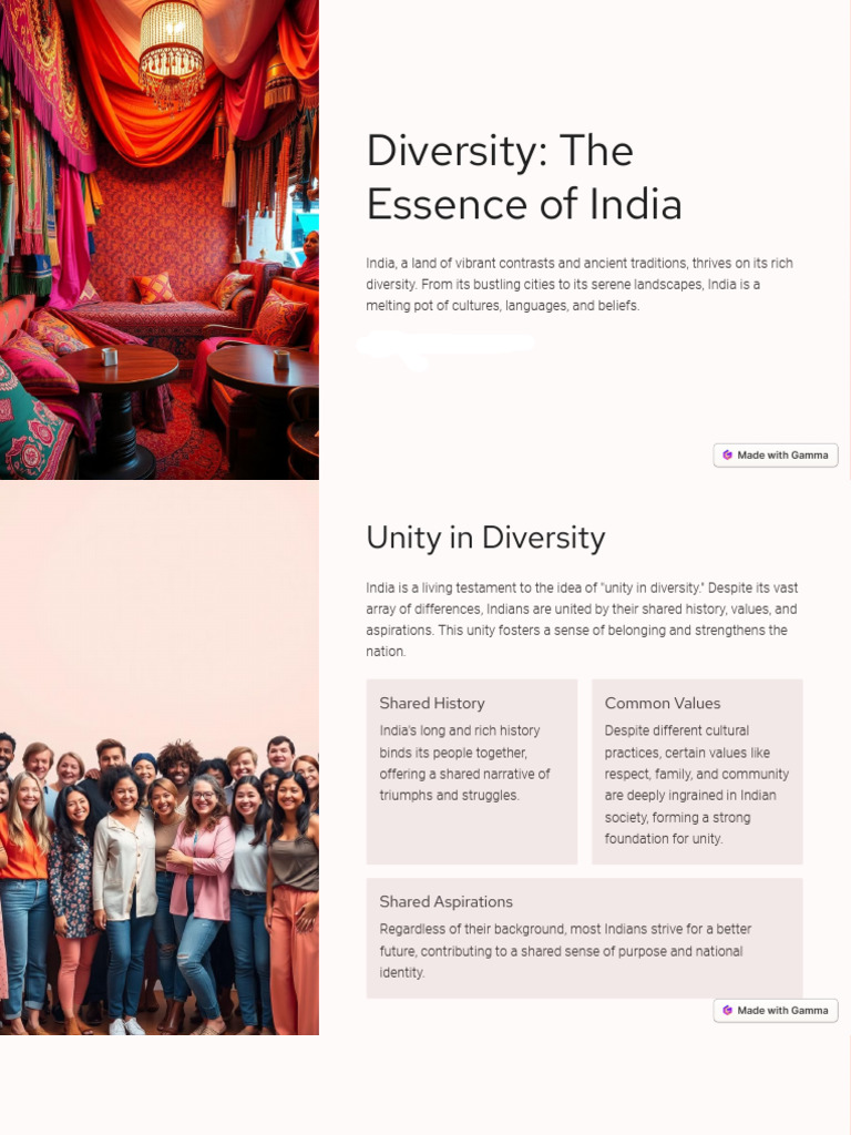 Diversity: India's Cultural Essence | PDF | Multiculturalism | Cuisine