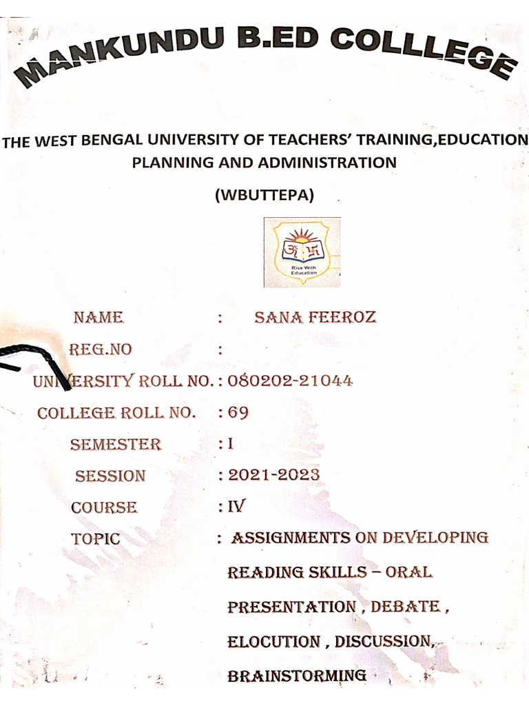 Developing Speaking Skill Oral Presentation Debate Elocution Pdf