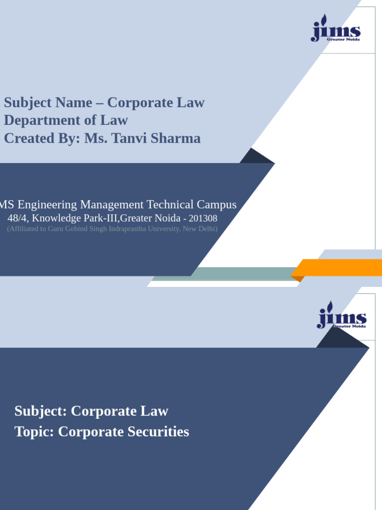Corporate Securities Overview in Law | PDF | Securities (Finance) | Stocks