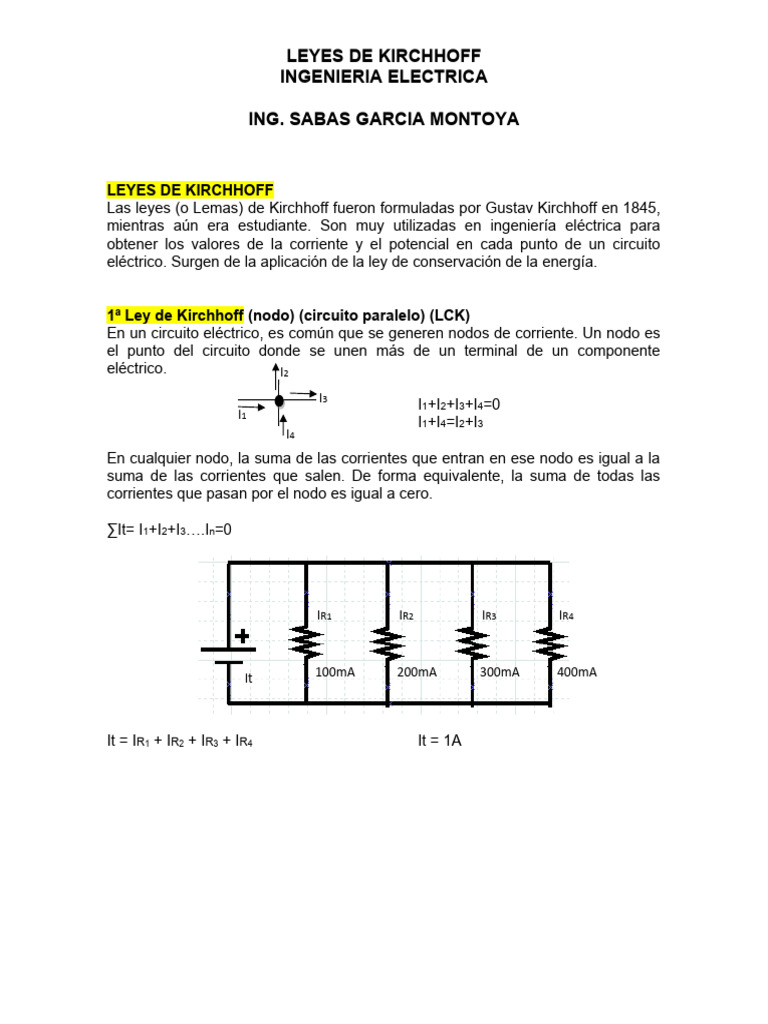 1.5. - Leyes - de - Kirchhoff | PDF | Cantidades fisicas | Circuitos ...