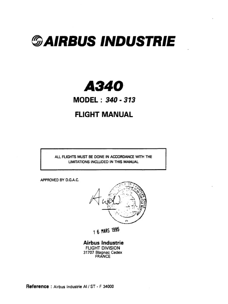 Airbus A340-300 Flight Manual | PDF