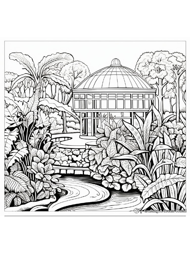 Artistic Botanical Garden Coloring Pages For Adults 3 | PDF