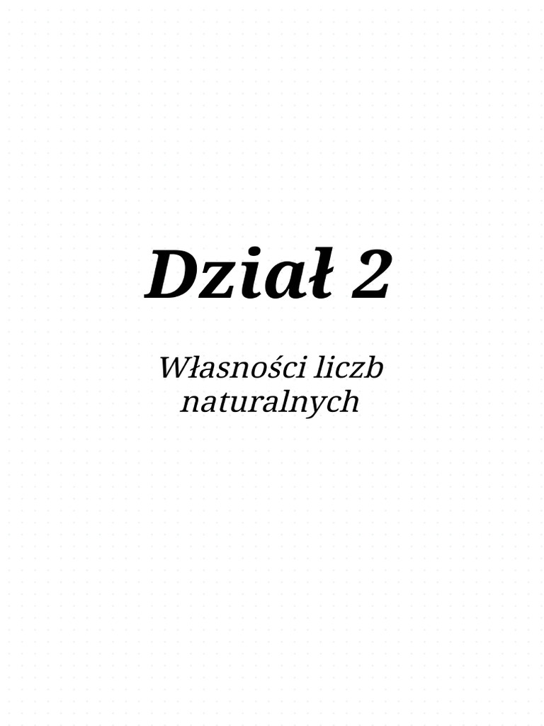 Dział 2 Klasa 5 | PDF