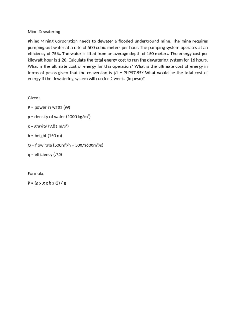 Mine Dewatering | PDF | Science & Mathematics