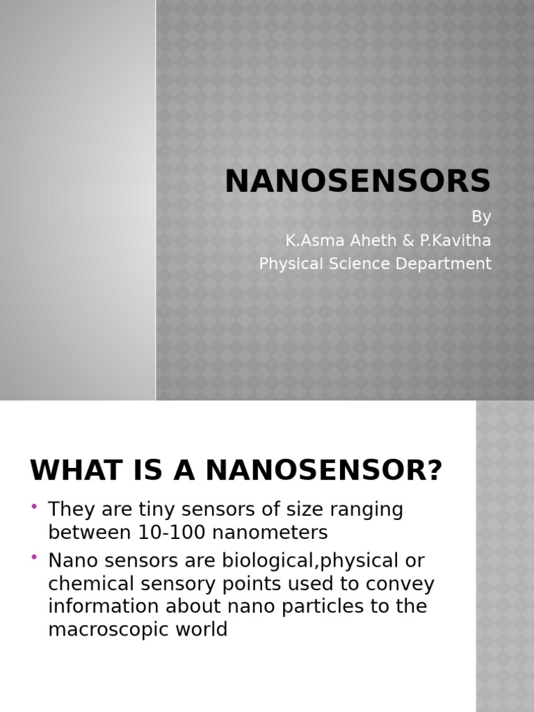 NANOSENSORS Presentation | PDF | Science & Mathematics image.