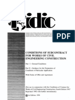 Fidic Conditions of Subcontract Agreement