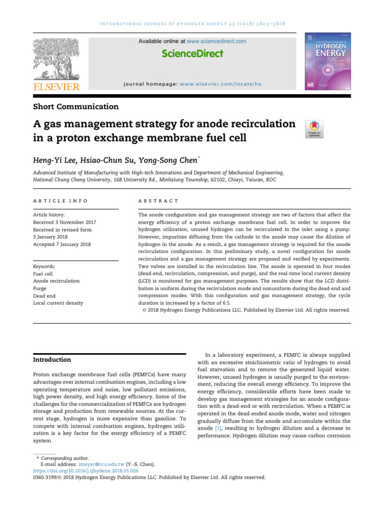 A Gas Management Strategy | PDF | Fuel Cell | Hydrogen