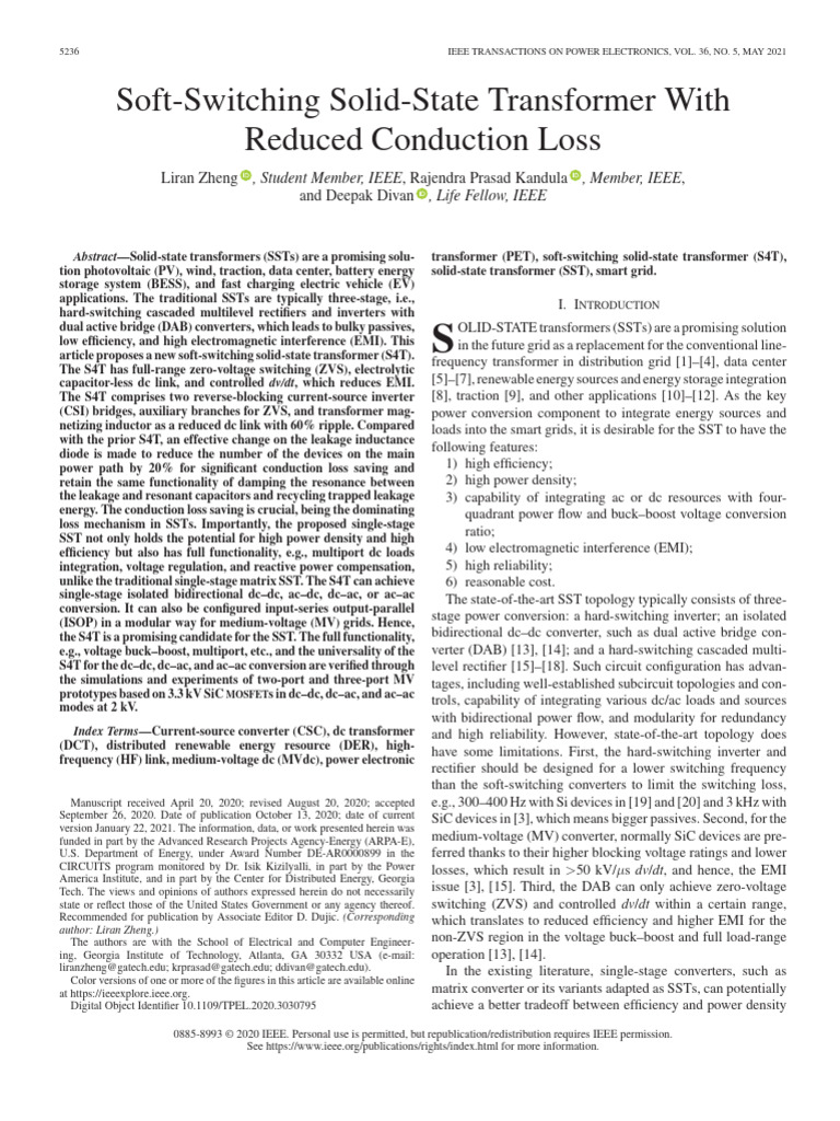 Soft-Switching Transformer Advances | PDF | Capacitor | Alternating Current
