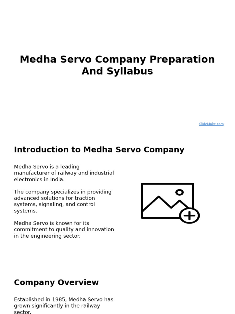 Medha Servo Company Exam Prep Guide | PDF | Technology & Engineering