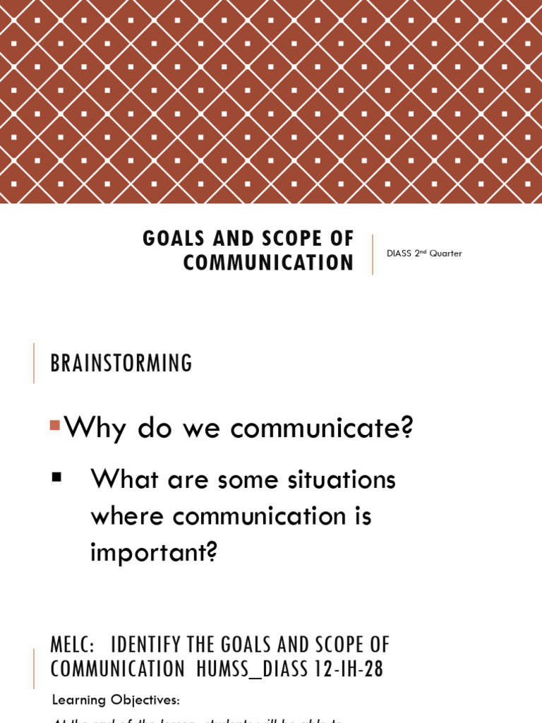 Goals and Principles of Communication - Student | PDF | Communication ...