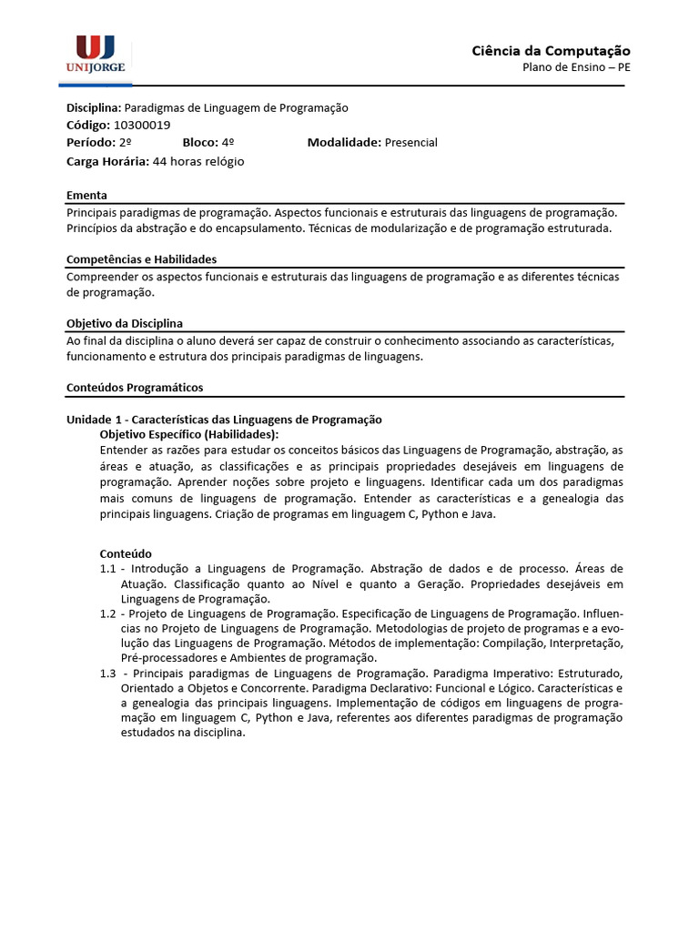Paradigmas de Linguagem de Programação | PDF | Linguagem de programação ...