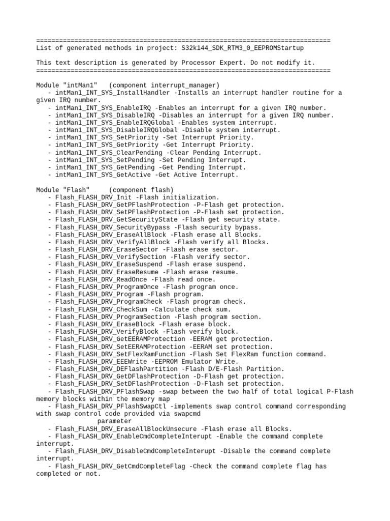 S32K144 SDK Method Overview | PDF | Parameter (Computer Programming ...
