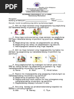 q2 1st Summative Test in GMRC 1 | PDF
