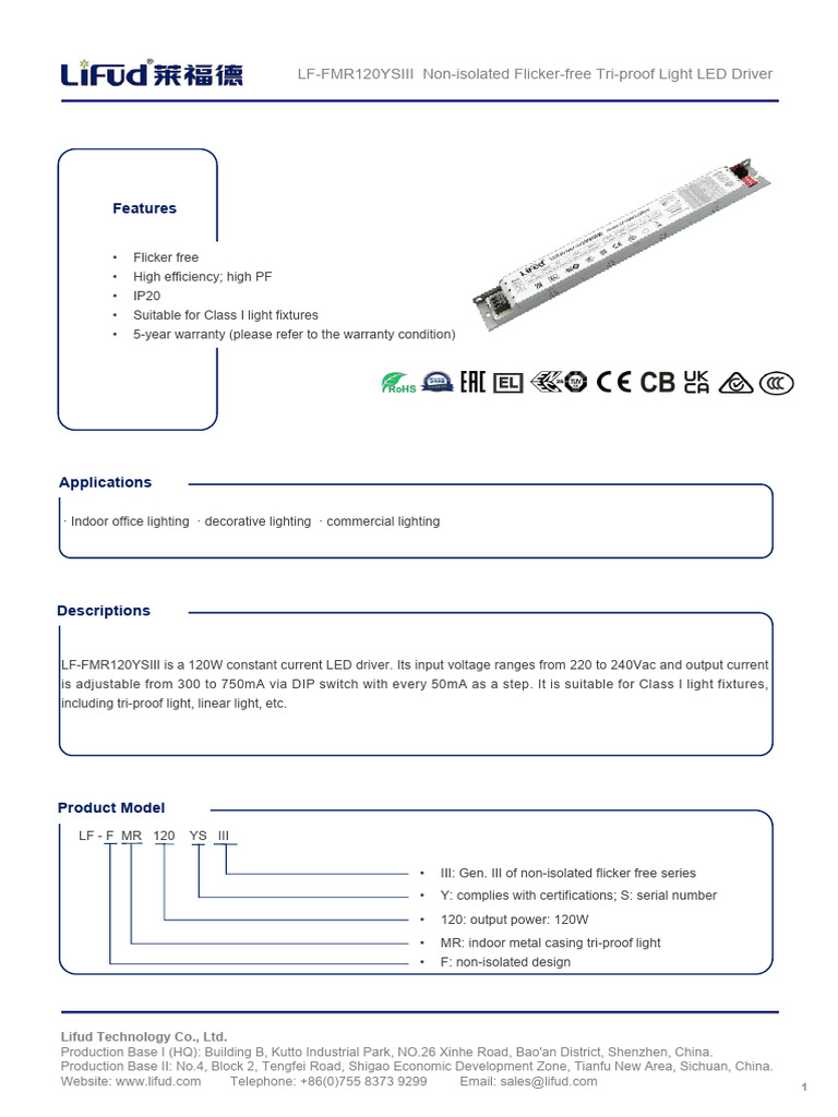 Lifud 60V Specification V1.0 | PDF | Switch | Electrical Engineering