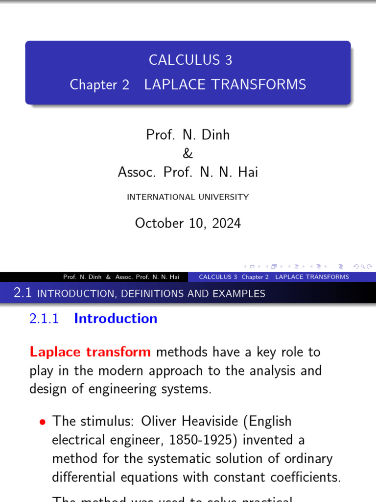 Laplace Transforms in Calculus 3 | PDF | Electrical Network | Voltage