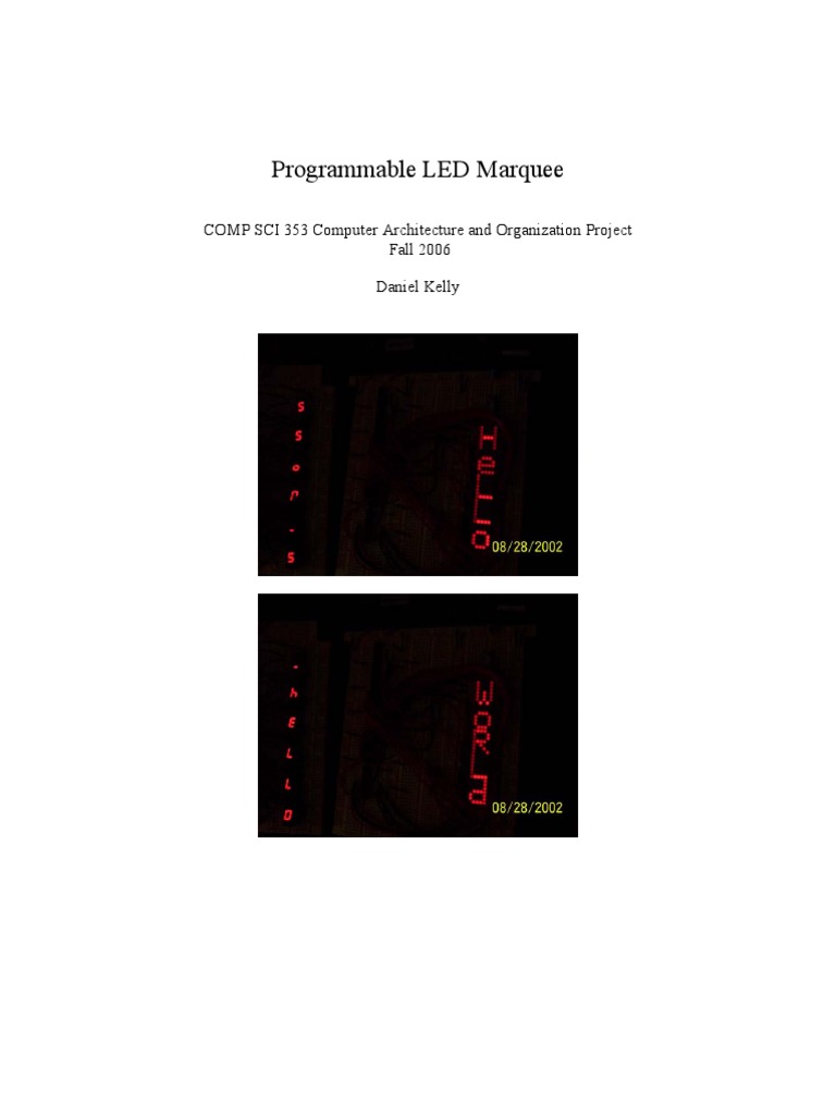 Programmable LED Marquee: COMP SCI 353 Computer Architecture and ...