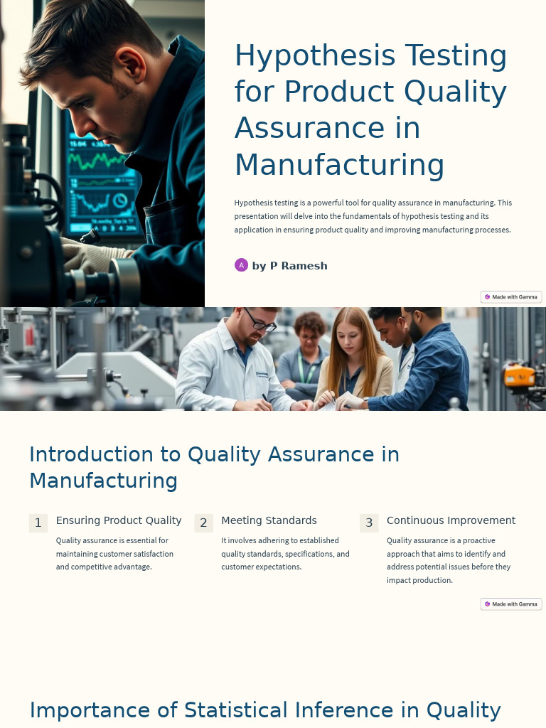 Hypothesis Testing for Quality Assurance | PDF | Statistical Hypothesis ...