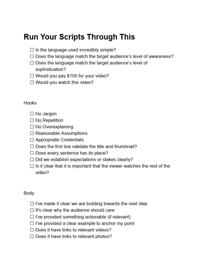 Viral Bangers Script QA-Editing Check | PDF | Career & Growth | Social ...