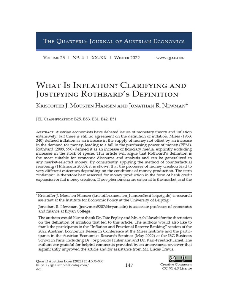 Inflation Pdf Money Inflation