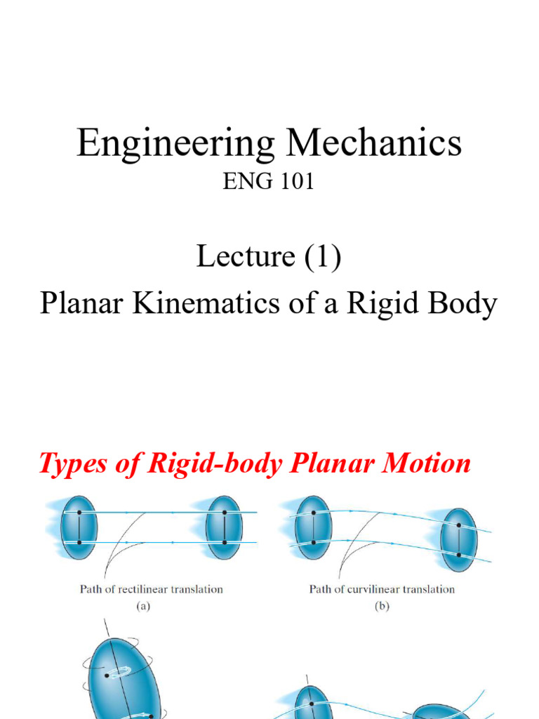Planar Kinematics of Rigid Bodies | PDF
