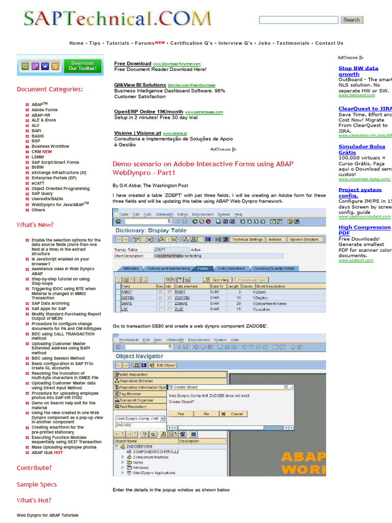 SAP Web Dynpro ABAP Tutorial Guide | PDF | Computing | Software Engineering