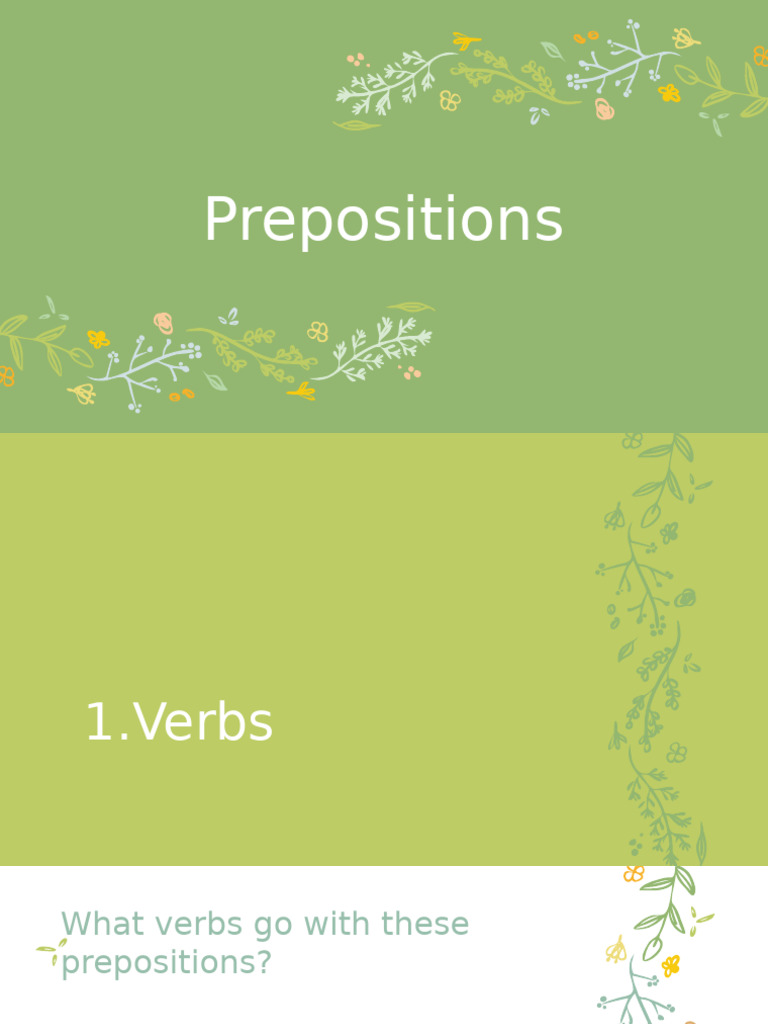 Prepositions With Verbs Time Error Correction Oneonone Activities ...