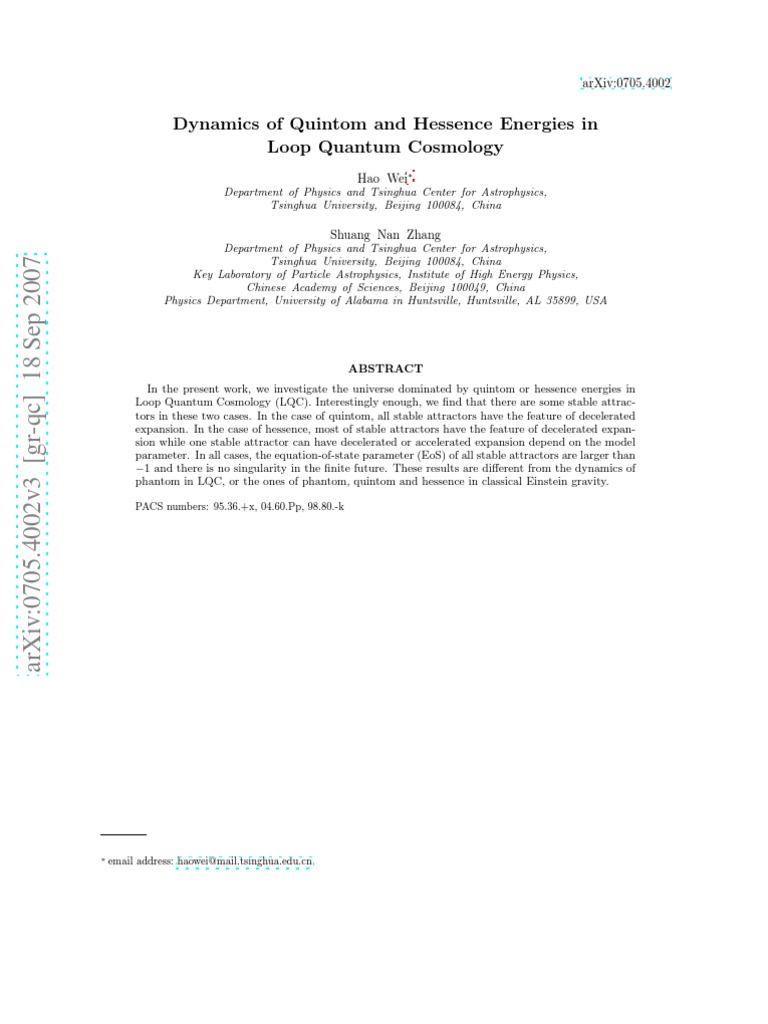 Hao Wei and Shuang Nan Zhang - Dynamics of Quintom and Hessence ...
