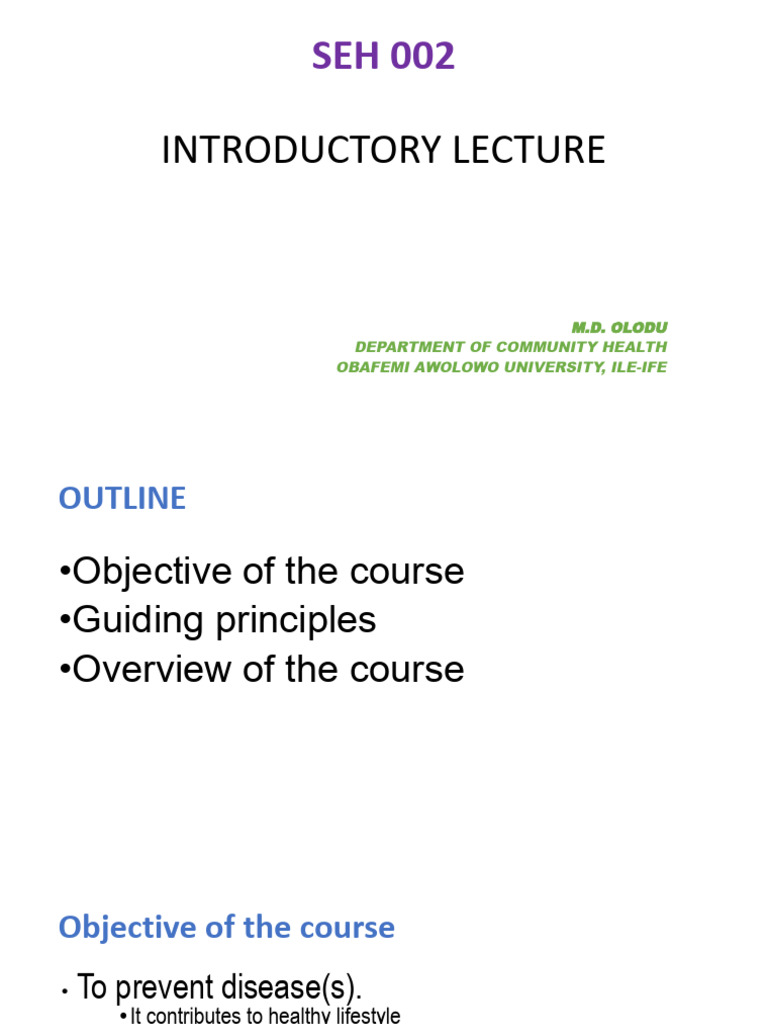 SEH 002 - Intro - Overview | PDF