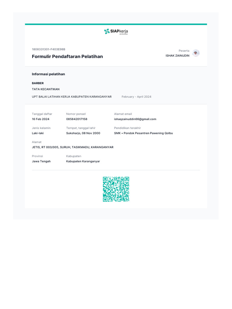 Training Registration Form | PDF