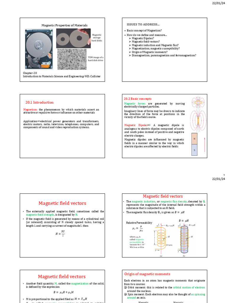 Magnetic Properties of Materials Explained | PDF | Magnetism | Magnetic ...