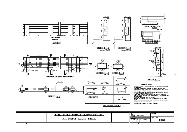 B-03 TRB Post & Railing Details-Layout | PDF