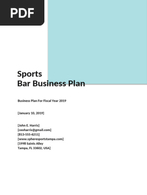 Sports Bar Business Plan