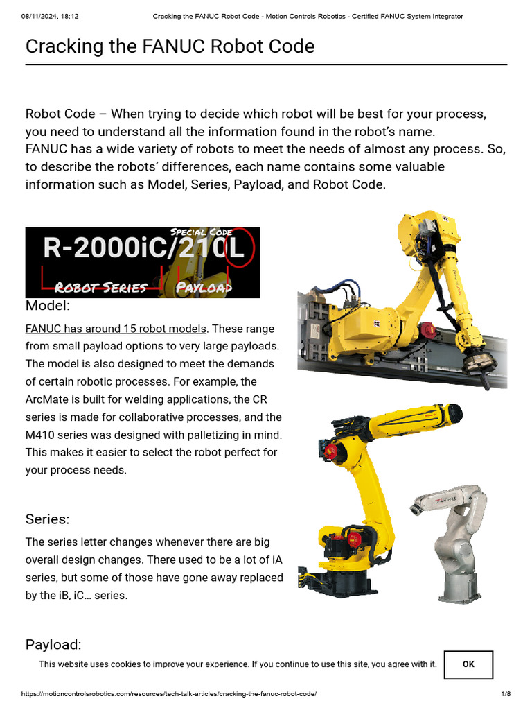 Understanding FANUC Robot Naming Codes | PDF | Robot | Robotics
