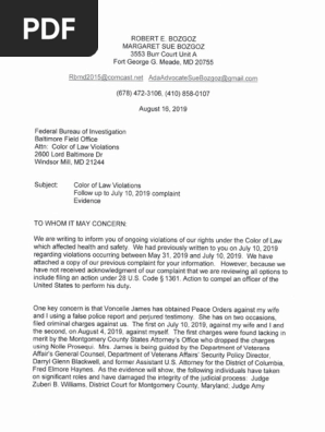 Exhibit1: FBI Complaint in support/response to DOJ letter ref: OATH OF OFFICE DELAY 