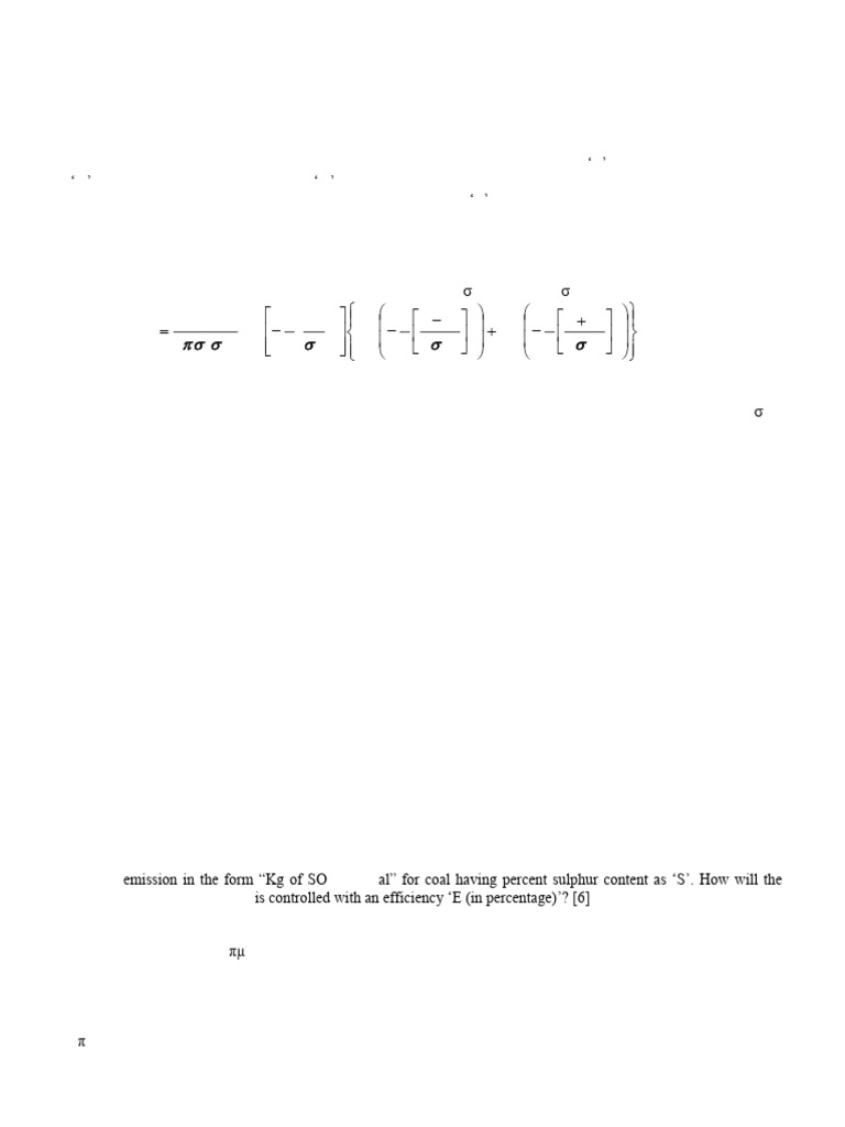 Air Quality Modeling and Control Exam | PDF | Exhaust Gas | Force