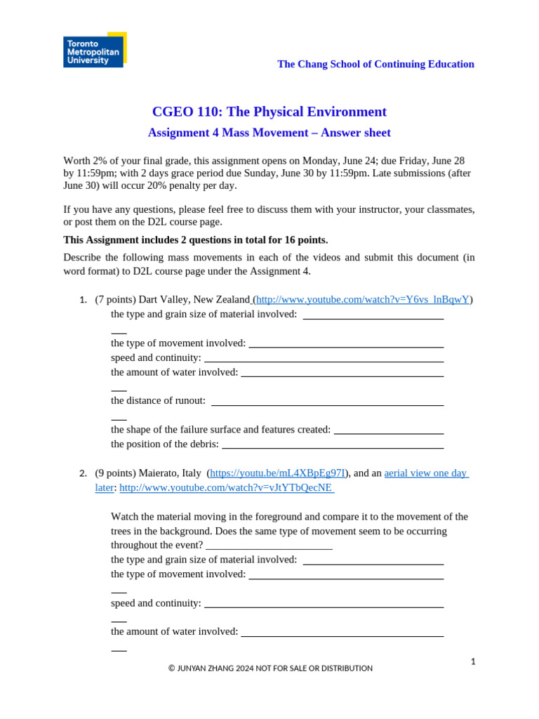 Mass Movement Assignment Guide | PDF