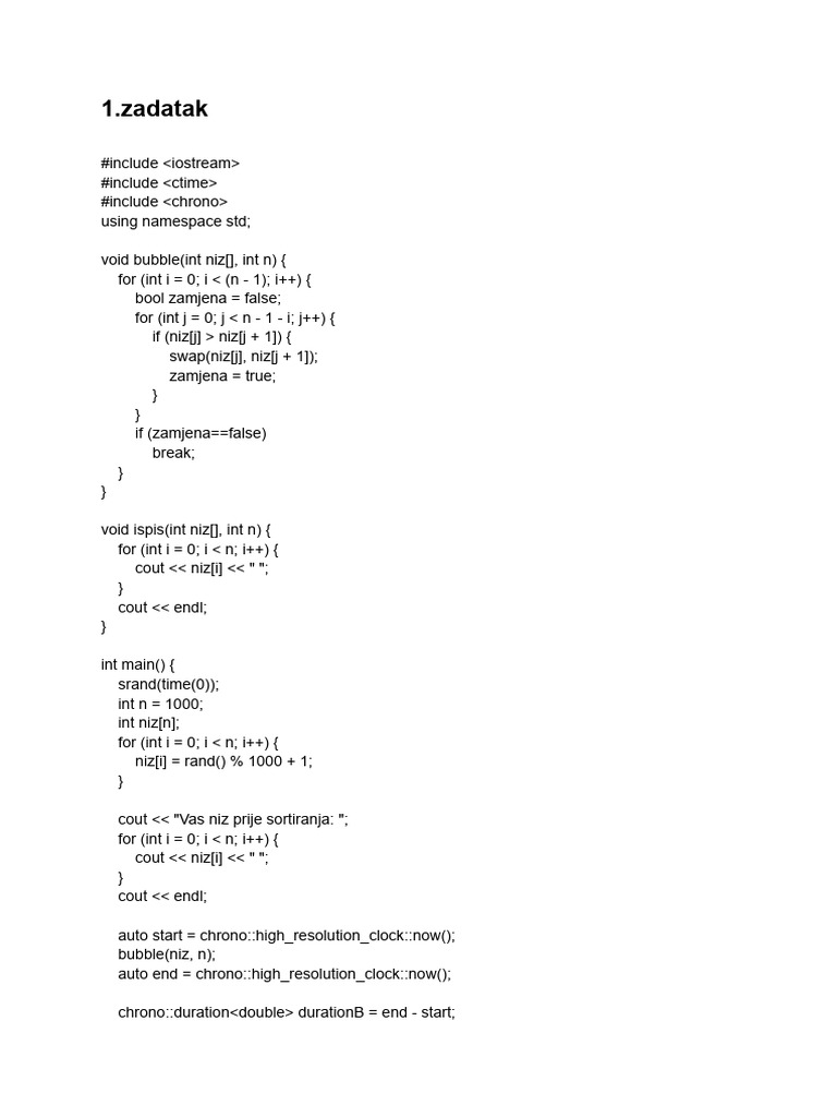 Timing Sorting Algorithms with Chrono | PDF | Namespace | Computer ...