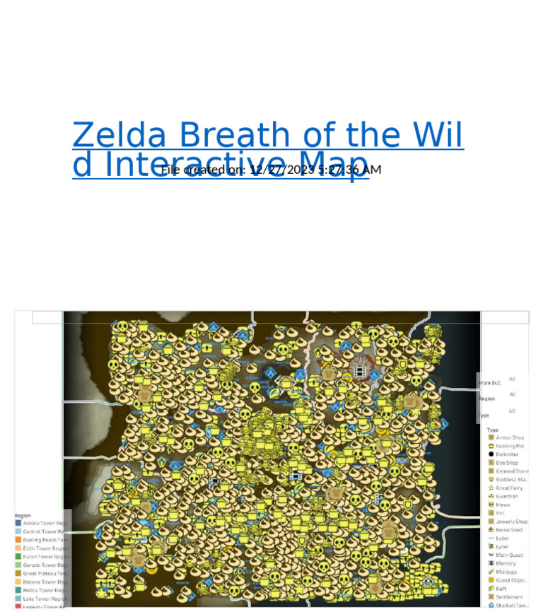 Zelda Breath of the Wild Map Guide | PDF